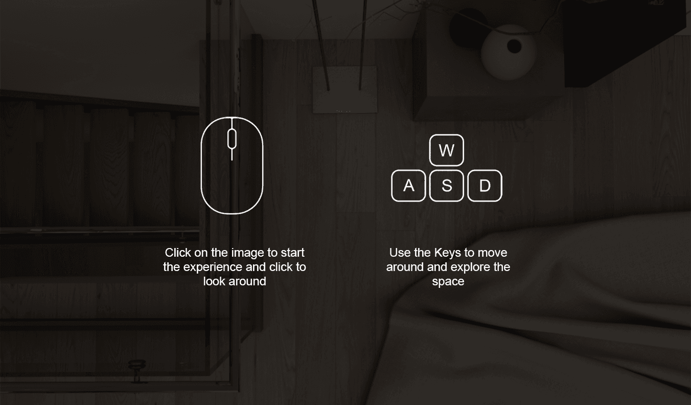 Walkthrough controls: click to look around and use W, A, S, D to move